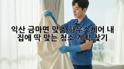 익산 금마면 맞춤 하우스케어: 내 집에 딱 맞는 청소 계획 찾기 ✨